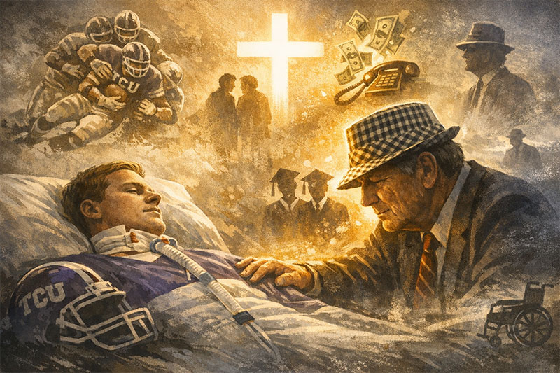 Coach Paul "Bear" Bryant visits Kent Waldrep